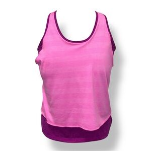 Reebok Women’s PlayDry Racerback Tank Top Athletic Sporty Workout Pink/Purple XL